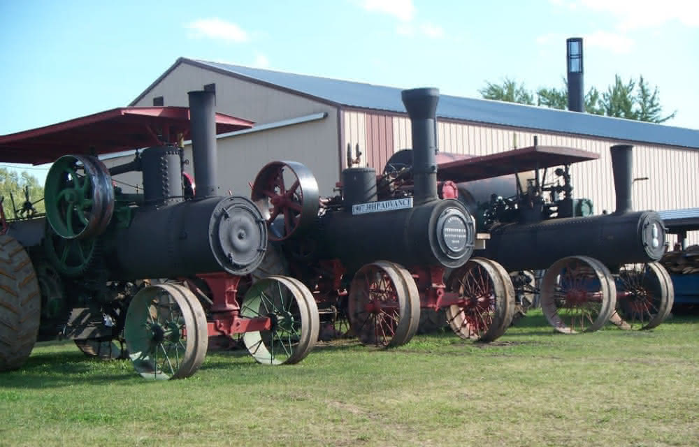 A red farming machine