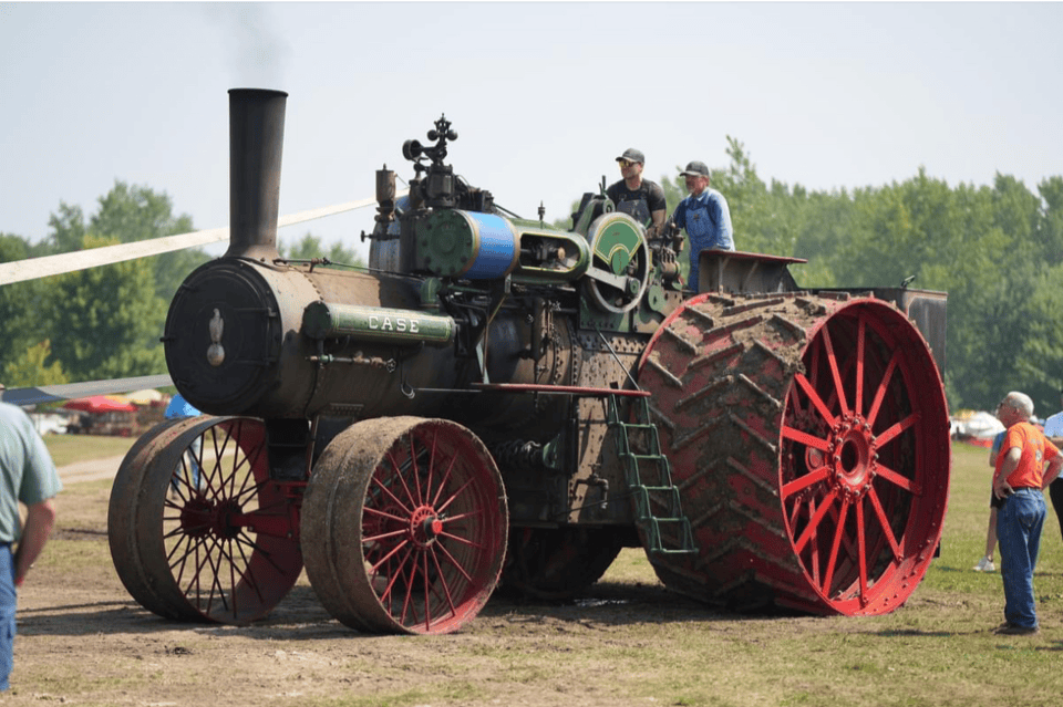 150 Case tractor with red wheels